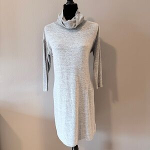 GAP Light Gray Ribbed Cowl Neck Sweater Dress